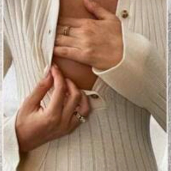 Maternity Half Button Fitted Nursing Sweater Dress - Picture 6 of 8